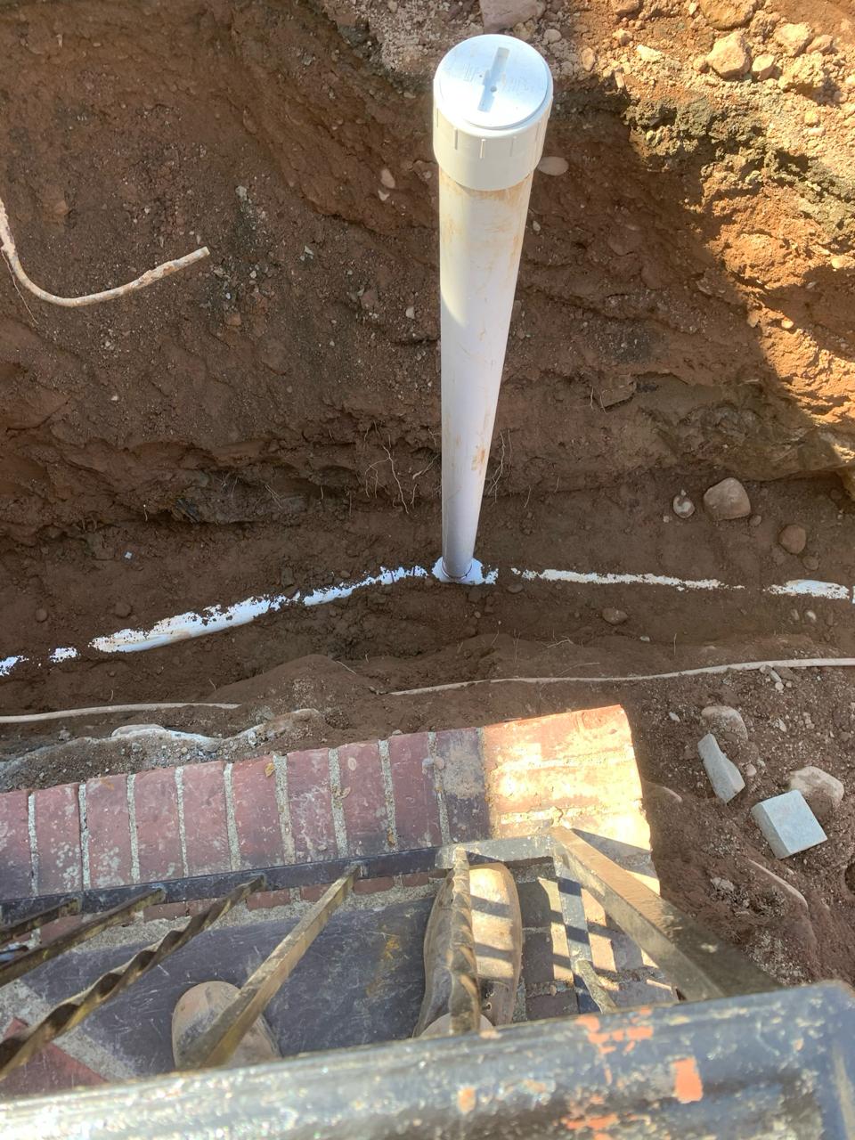 Sewer line excavation project