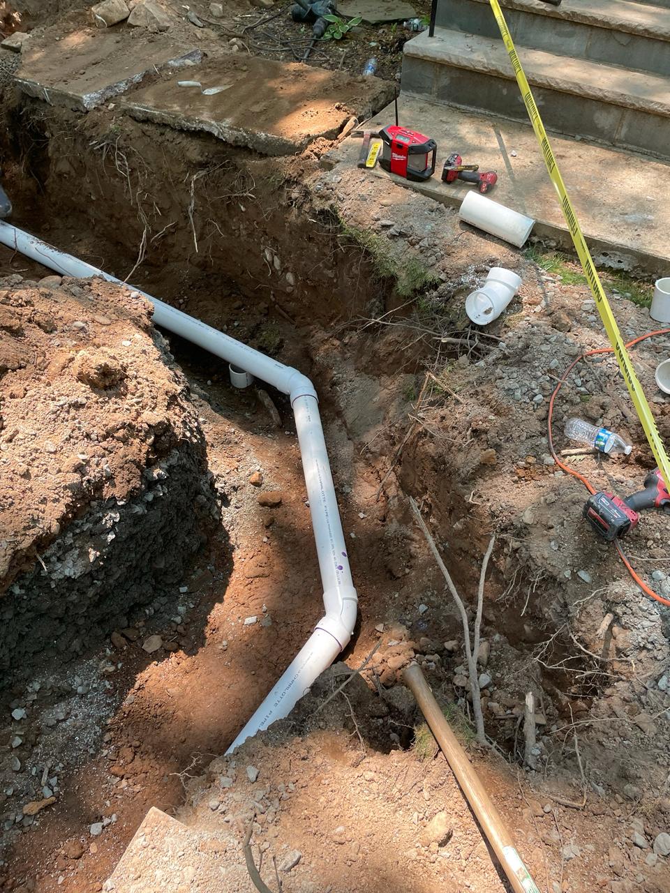 Sewer line excavation project