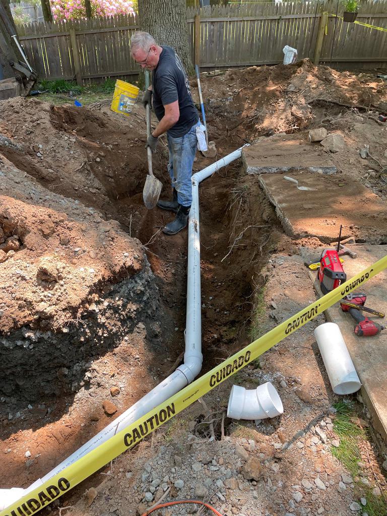 Sewer line excavation project