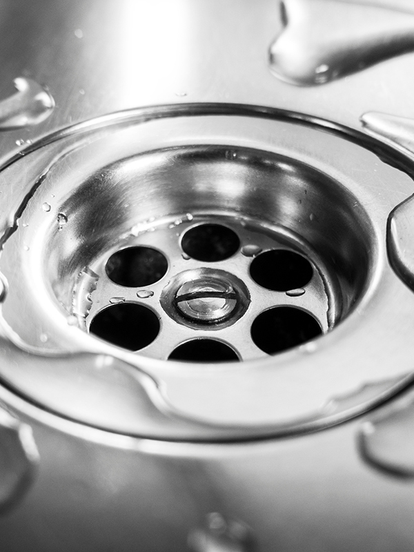 Sink drain after professional cleaning